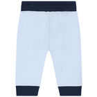 Baby Boys Blue Logo & Animals Trousers Set, 1, hi-res